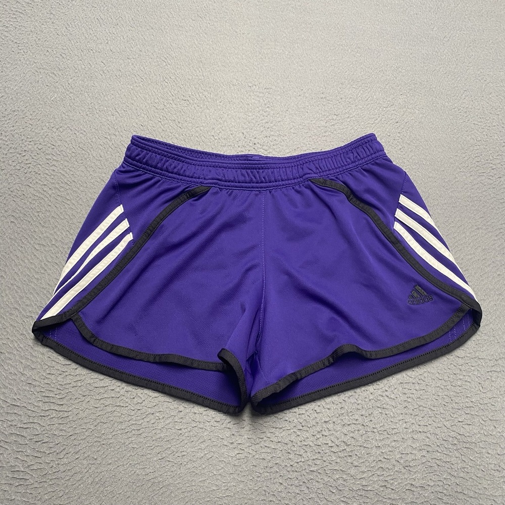 Adidas Shorts Womens Small Purple 3-Stripes Mesh Running 3 In Athletic Gym